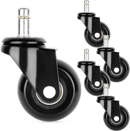 Vilde - Set van Vervangende Kantoorstoelwielen - 5 cm - Rubber - Compatibel met IKEA