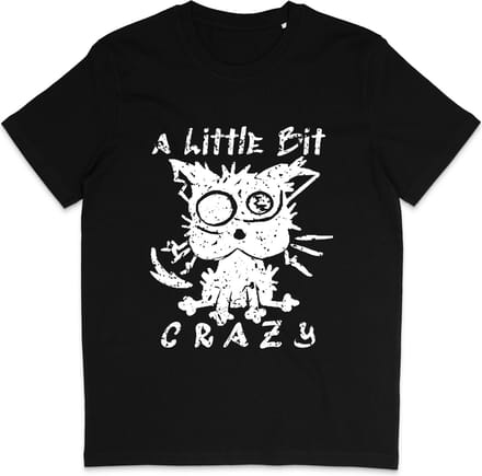 Grappig Heren Dames T Shirt - Een Klein Beetje Gek - Zwart - M