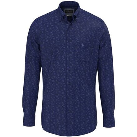 Fynch-Hatton Overhemd Allover Winter Flowers Misty Blue / male