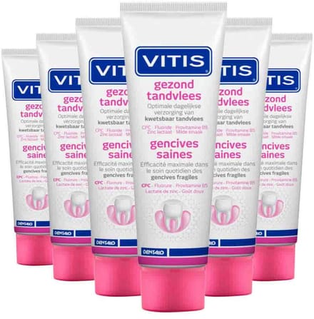 Vitis - Tandpasta Gezond Tandvlees - 6 x 75 ml - Voordeelverpakking