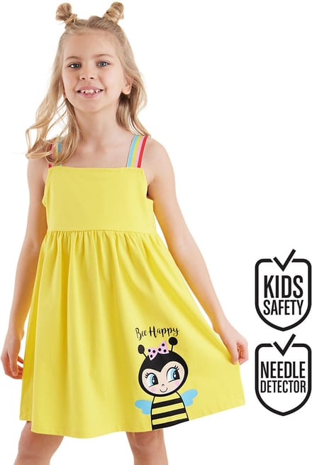 Denokids CFF-24Y2-031 Gele Meisjes Jurk Met Bijenprint 122