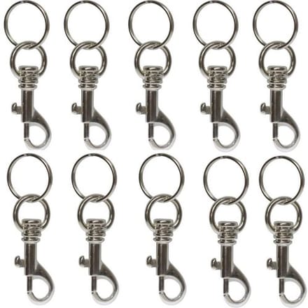 Basi 8120-9100 4026434004335 Sleutelkarabijn Zilver 10 stuk(s)
