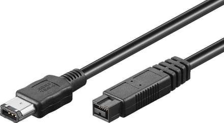 FireWire 400-800 kabel met 6-pins - 9-pins connectoren / zwart - 5 meter