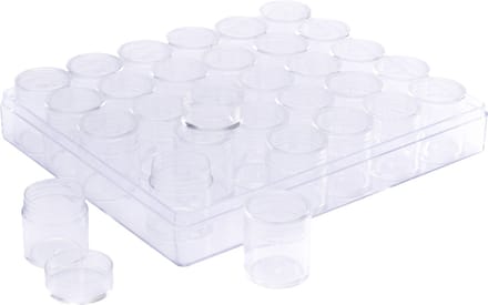 Vaessen Creative Compacte Opbergbox – Opbergdoos met Deksel 16 x 13,5 x 3,5 cm - 30 Potjes