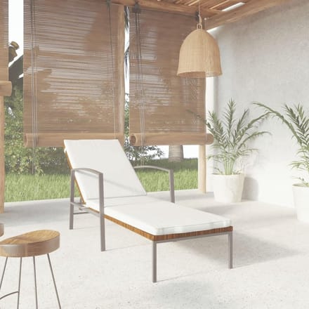 Lounger met Kussen - Ligstoel Tuin - Buiten Ontspannen - Verstelbare Rugleuning - Niet gespecificeerd - Wit