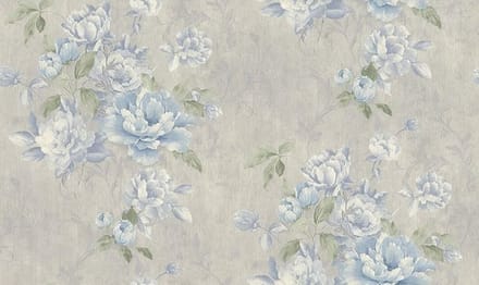 BLAUW BLOEMEN BEHANG DUBBELBREED 30565-3
