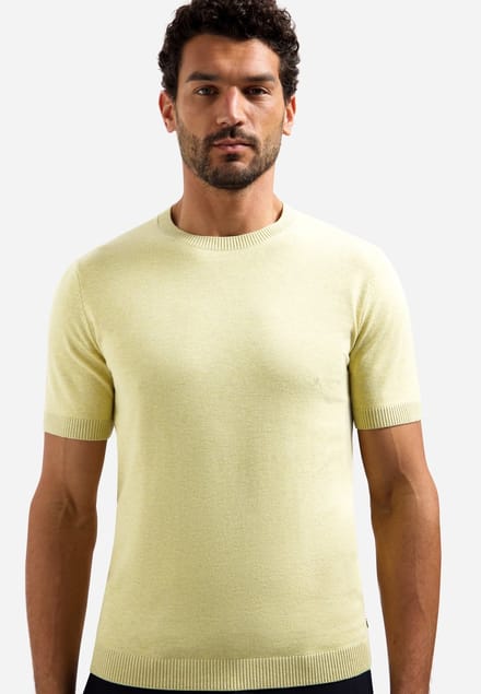 No Excess Pullover Short Sleeve Crew Neck Melange Yellow  XL