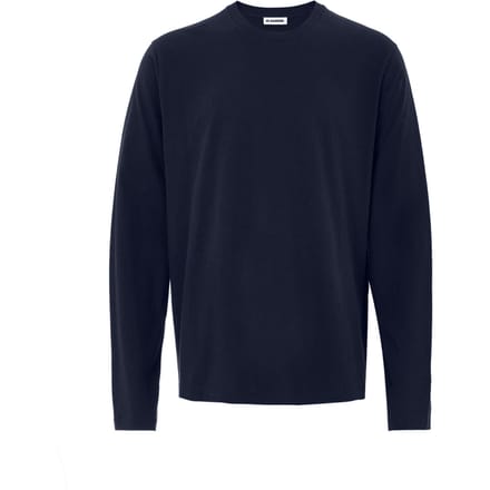 T-Shirt blauwe mouwen lang met borduurlogo Jil Sander