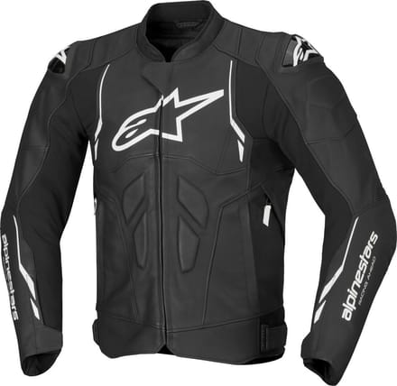 Alpinestars Dusk Zwart Wit Leren Motorjas - Maat 54 - Jas