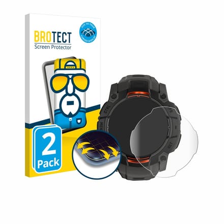 BROTECT - Screenprotector voor Garmin Instinct 3 Solar (45 mm) - Folie Beschermfolie transparant volledig dekking - 2 Stuks
