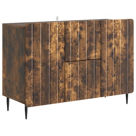 vidaXL - Dressoir - met - lade - Gerookt - eiken - 89 - x - 34,5 - x - 62 - cm - Bewerkt - hout