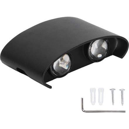 Applique murale LED étanche moderne, éclairage d'intérieur et d'extérieur, décoration 90-265 V, 4 W, coque noire et blanche