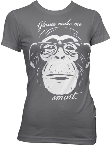 Hybris Glasses Makes Me Smart Girly T-shirt voor dames, donkergrijs