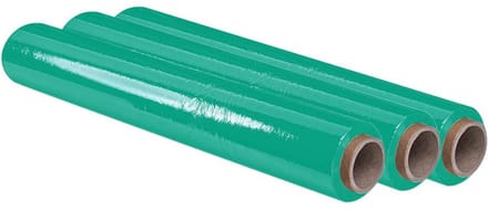 Set van 3 Groene Stretchfolie Rollen 50 cm x 200m voor Handmatig Verpakken