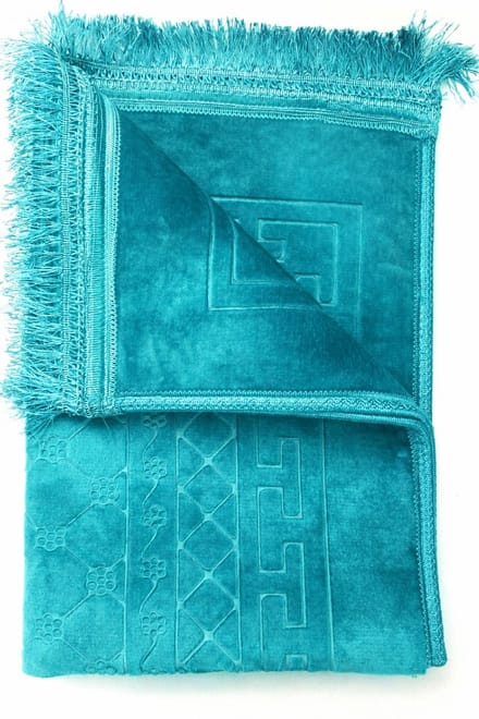 Gebedskleed - Blauw - 120x80cm - Fluweel Zachte Islamitische Gebed Kleed - Seccade