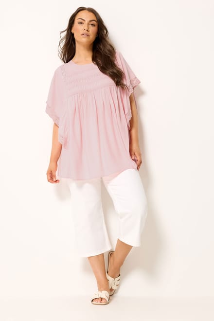 Yours Roze Blouse Met Gehaakte Details Size 42