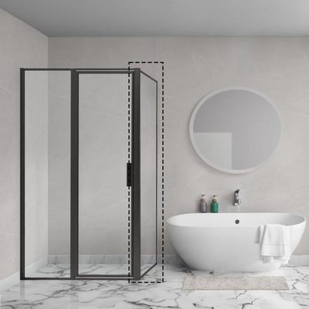 Aqua Vista Diasi inloopdouche - 100x200cm - 8mm - helder nano coating glas - frame - mat zwart