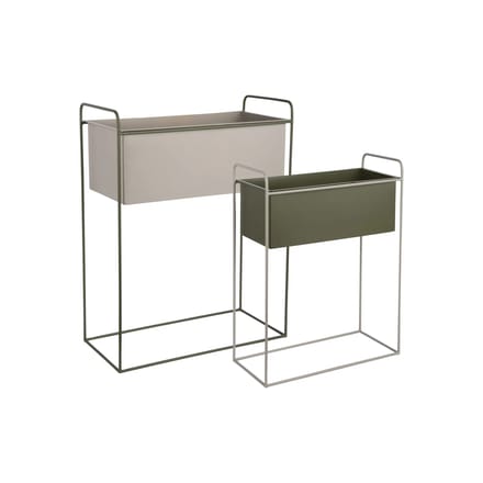 Present Time Bloempot Reina - Grijs - 50.5x24x65cm - Set van 2 - Modern