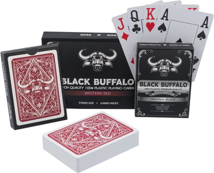 Black Buffalo Pokerkaarten - 100% Plastic & Waterdicht - 2 kaartspellen