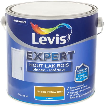 Levis - Expert Hout Lak Binnen Satin Mix - Shady Yellow B80 - Mengverf - 2,5 L