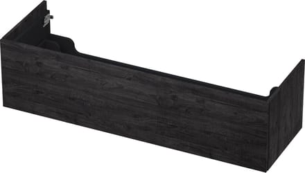 INK wastafelonderkast 1 lade greeploos push to open hout decor 140x45x38cm, houtskool eiken