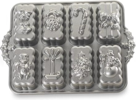 Bakvorm "Holiday Mini Loaf Pan" - Nordic Ware | Sparkling Silver Holiday