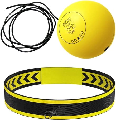 Boks Reflex Bal - Reactie Training - Oog Hand Coördinatie - Verbetert Reflexen - 9cm Gele Bal - Geel