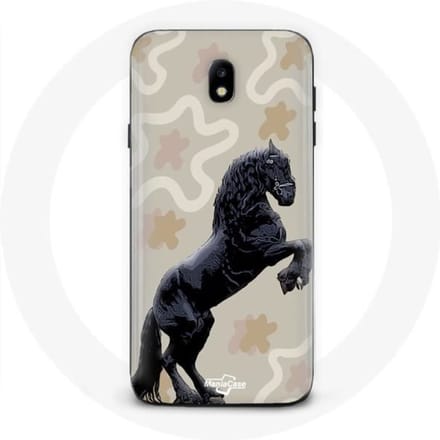 Case voor Samsung Galaxy J7 2017 Friese zwarte paardenras
