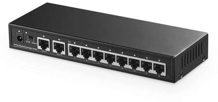 10-poorts Gigabit Ethernet-schakelaar met 8 poorten, 2 Uplink en Vlan-ondersteuning