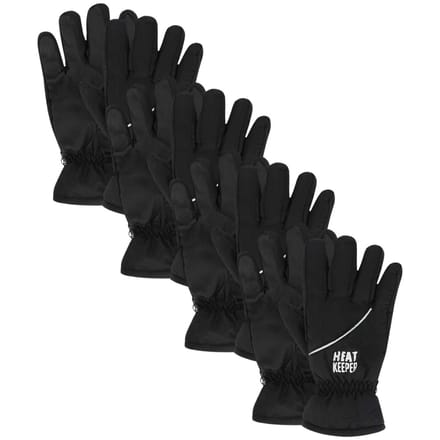 Heatkeeper - Ski handschoenen heren - Zwart - S/M - 4-Paar - Winter handschoenen