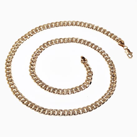 60cm x 7mm Cubaanse Ketting Dames - Heren - 14K Geelgoud Plated - Schakelketting