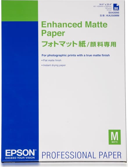Epson S042095 Enhanced Matte Paper 192 gram A2 (50 vel) Fotopapier