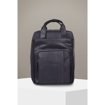 strellson Leren Laptop rugzak Rugzak Brick Lane Josh Backpack Black Zwart