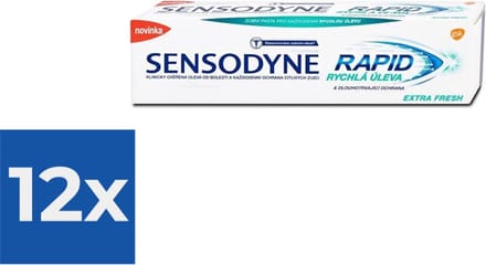 Sensodyne Tandpasta - Rapid Relief Extra Fresh - 75ml - Voordeelverpakking 12 stuks