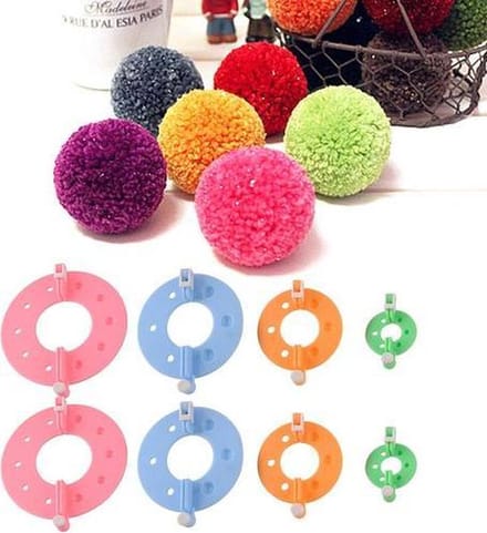 Ardran & Tookar Pompon maker - Set van 8 stuks in 4 maten - Voor sjaals & mutsen
