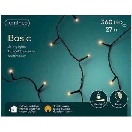 Kerst LED verlichting binnen/buiten warm 27 meter 360 lampjes