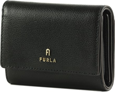 FURLA Leren Portemonnee Camelia Compact Wallet Nero Zwart