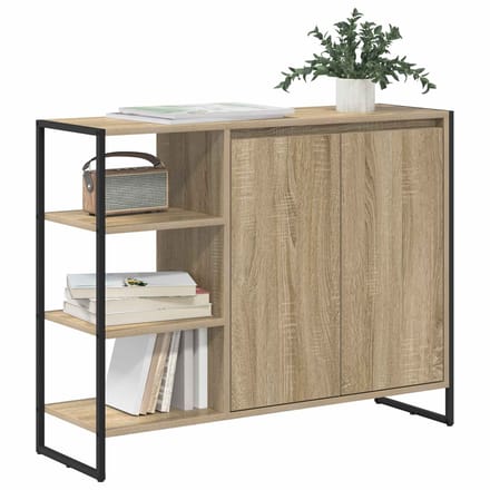 vidaXL - Bijzetkast - Sonoma - Eiken - 96,5 - x - 30 - x - 75 - cm - Bewerkt - hout