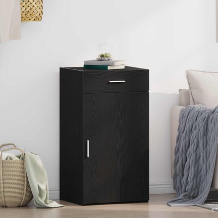 vidaXL - Dressoir - Zwart - Eiken - 50 - x - 42,5 - x - 93 - cm