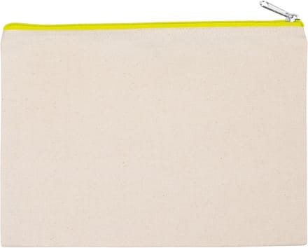 Kimood Tasje van canvaskatoen - groot model KI0722 - Natural / Fluorescent Yellow - One size
