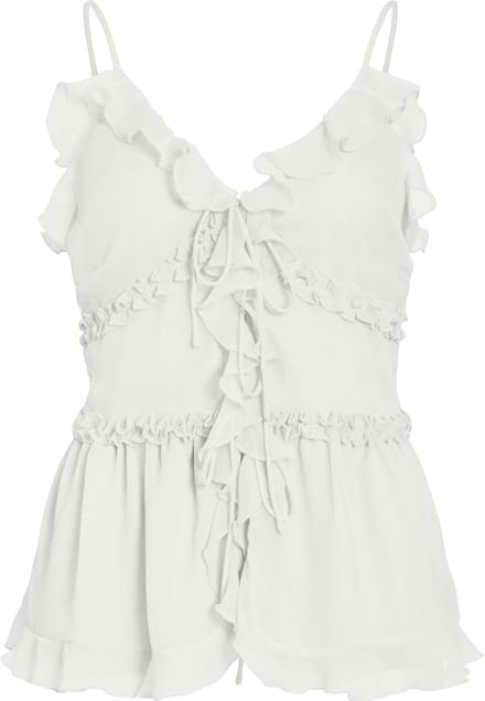 VILA - VIFALIA V-NECK STRAP FRILL TOP/DC/KA - Dames - Blouses
