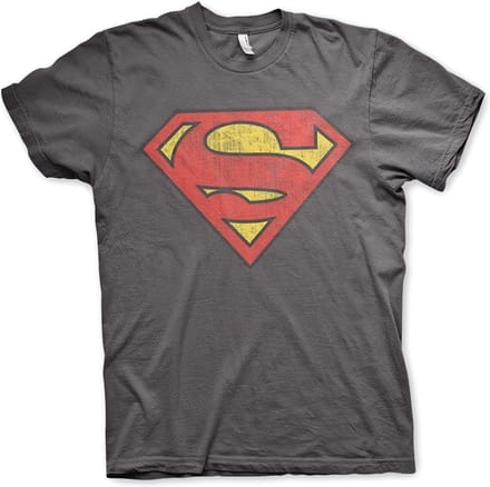 DC Comics Superman Heren Tshirt -M- Washed Shield Grijs
