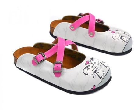 GOBY Clogs met Holding Hands – Handgemaakt – Hoge Kwaliteit – Maat 35