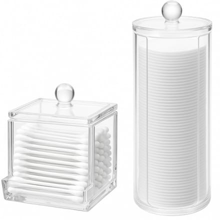 Wattenstaafjes houder - Wattenschijfjeshouder - Set van 2 organizers - Make up Organizer - Organizer
