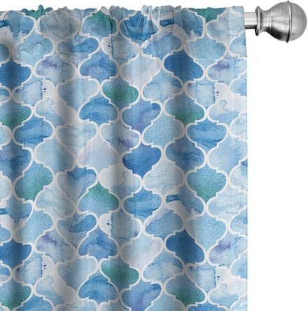 ABAKUHAUS – Marokkaanse Gordijnen 2x75x245 cm – Helblauw, Microfiber