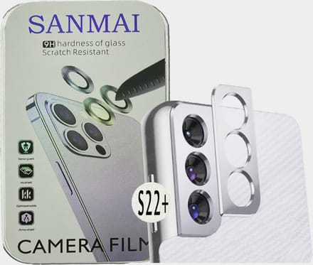 Metalen Camera Lens Protector Voor Samsung Galaxy S22 Plus Aluminium Camera Cover Frame Zilver 2STUKS