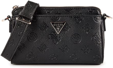 GUESS schoudertas Cresidia II Mini Xbody Top Zip Bag Black Logo zwart