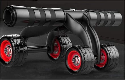 Buikspierroller 4 Wielen - Core Trainer - Thuis Trainen - Verbeterde Stabiliteit - 32 x 215 cm - Zwart