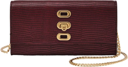 FOSSIL portemonnee schoudertas Penrose Wallet Crossbody Mahogany wijnrood