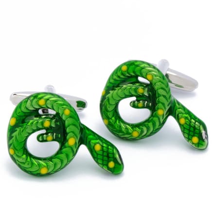 Manchetknopen - Groene Boompython Slang